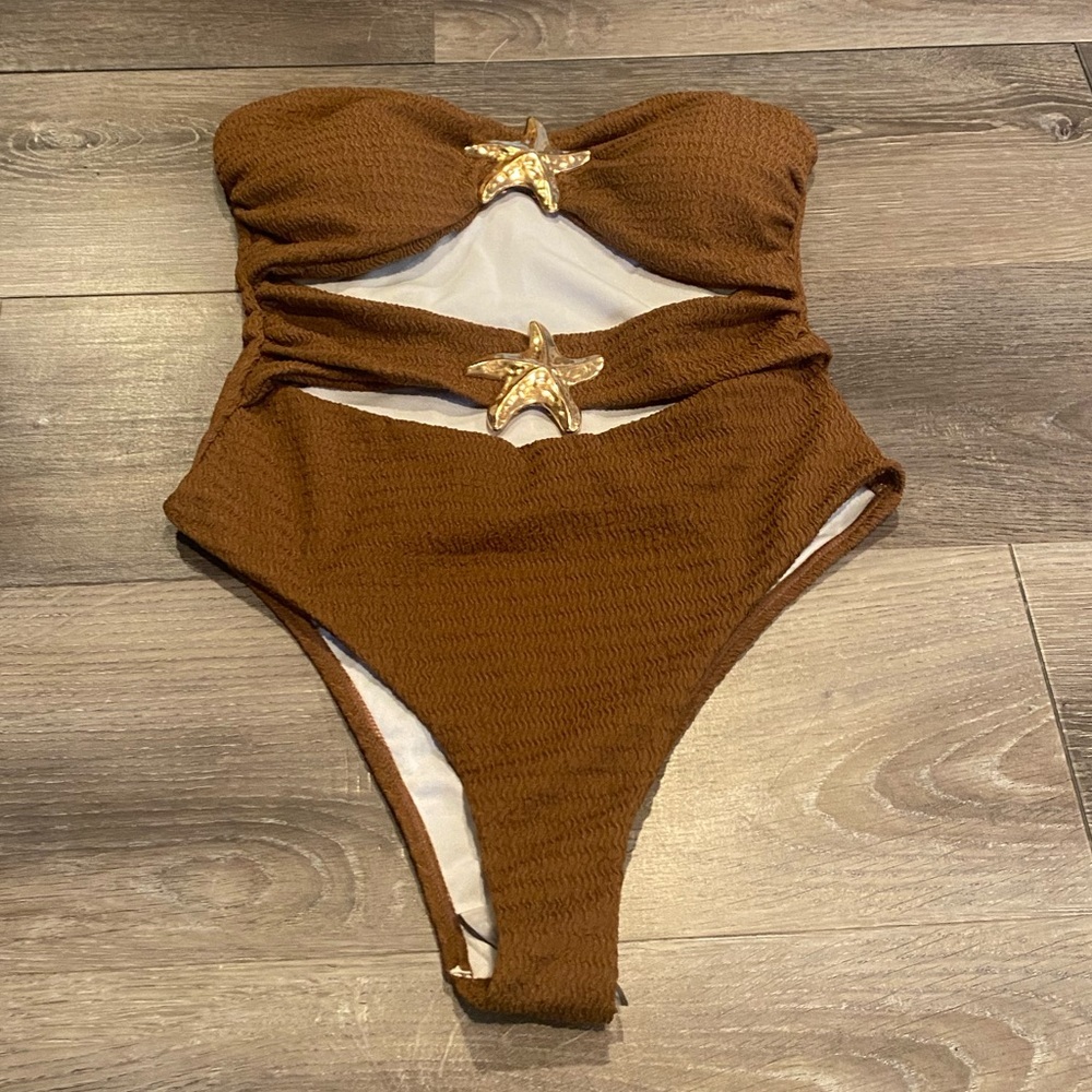 SHEIN Brown Starfish One Piece - Medium NWOT
